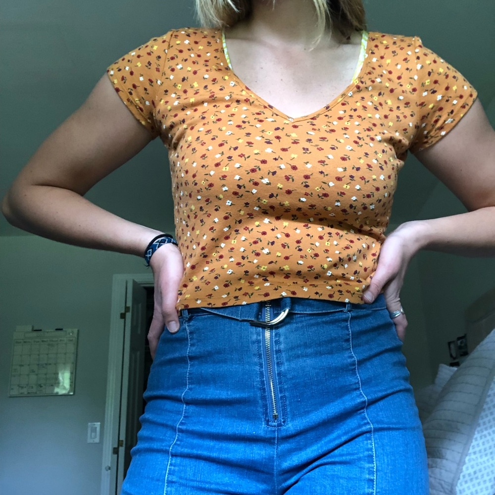 Orange V-Neck Shirt